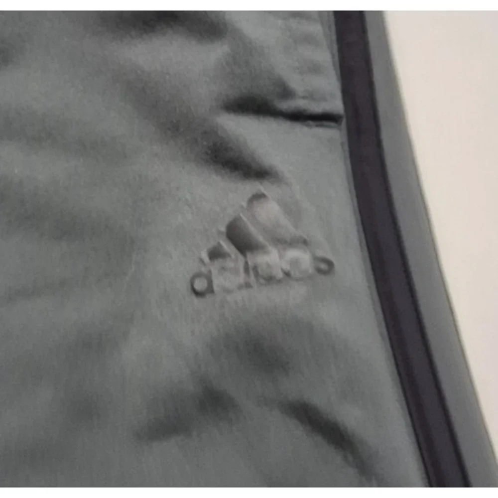 Adidas‎ Primegreen men's dark gray athletic track pants black logo MD drawstring